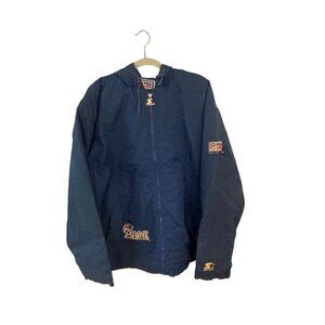 Vintage 90s Starter New England Patriots NFL Pro Line Full Zip Hooded Jacket L